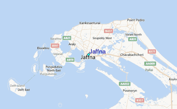 Jaffna Tide Station Location Map