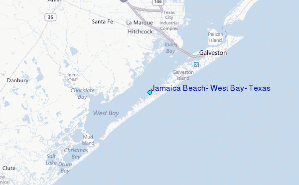Jamaica Beach, West Bay, Texas Tide Station Location Map