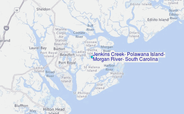 Jenkins Creek, Polawana Island, Morgan River, South Carolina Tide Station Location Map