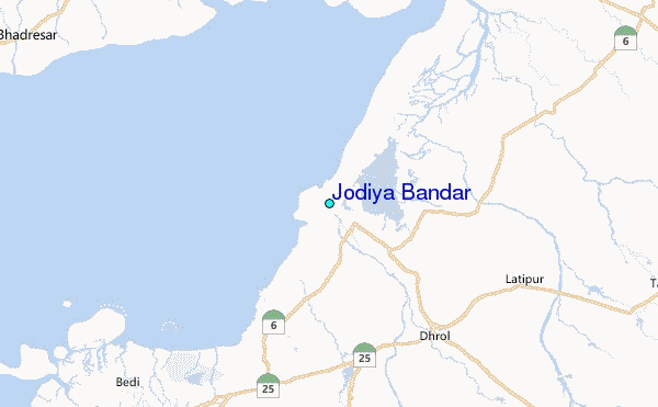 Jodiya Bandar Tide Station Location Map