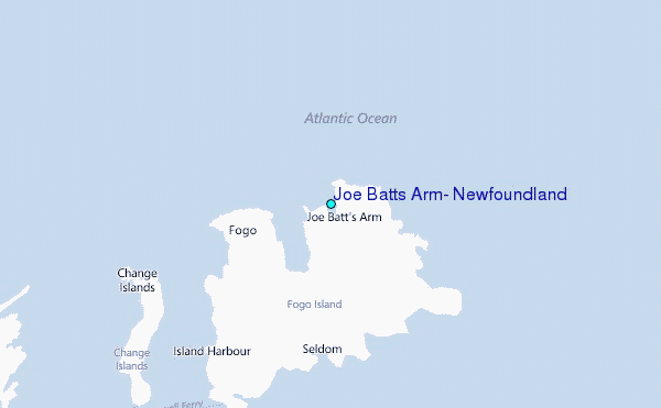 Joe Batts Arm, Newfoundland Tide Station Location Map