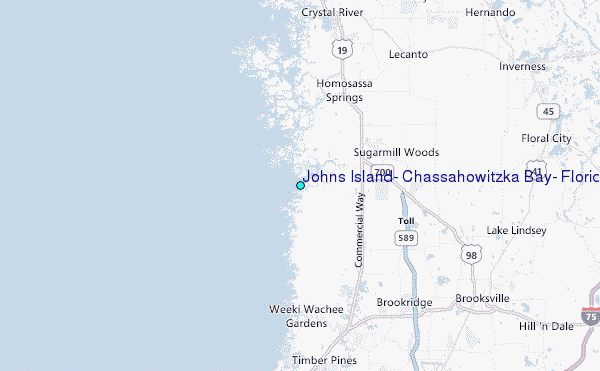Johns Island, Chassahowitzka Bay, Florida Tide Station Location Map