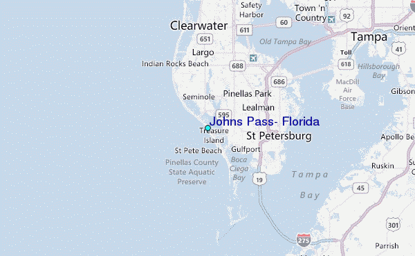 Johns Pass, Florida Tide Station Location Map