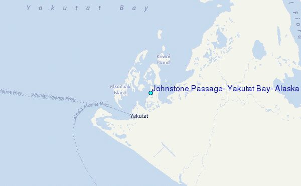 Johnstone Passage, Yakutat Bay, Alaska Tide Station Location Map