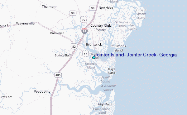 Jointer Island, Jointer Creek, Georgia Tide Station Location Map
