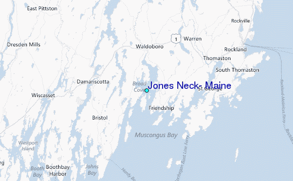 Jones Neck, Maine Tide Station Location Map