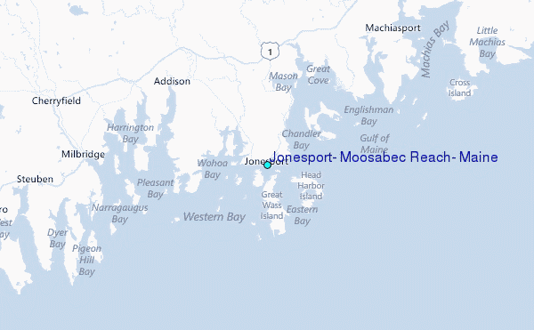 Jonesport, Moosabec Reach, Maine Tide Station Location Map