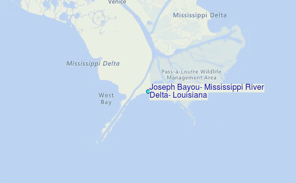 Joseph Bayou, Mississippi River Delta, Louisiana Tide Station Location Map