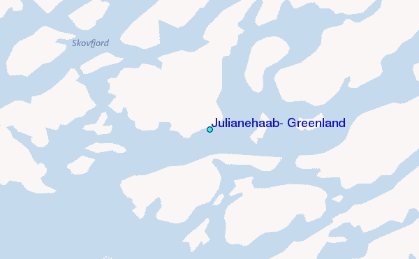 Julianehaab, Greenland Tide Station Location Map