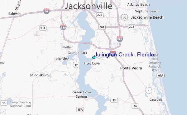 Julington Creek, Florida Tide Station Location Map