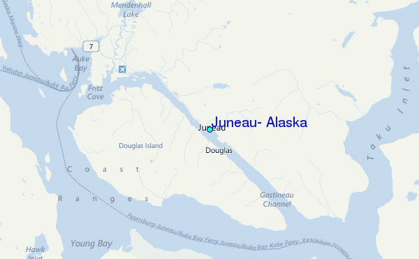 Juneau, Alaska Tide Station Location Map