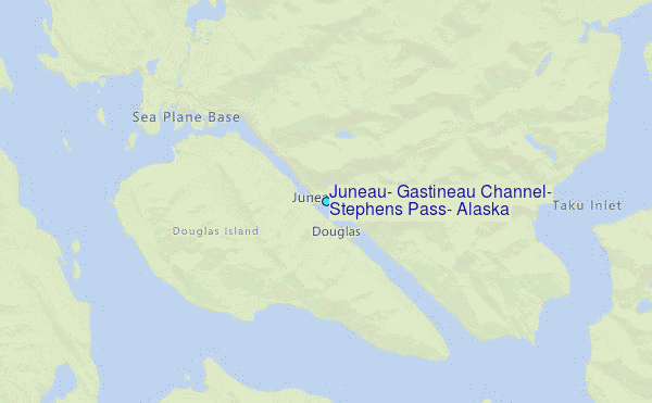 Juneau, Gastineau Channel, Stephens Pass, Alaska Tide Station Location Map