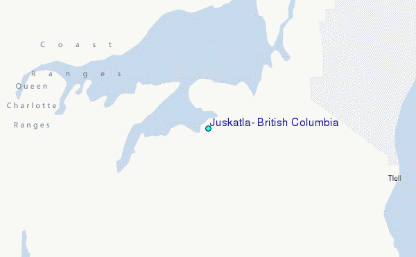 Juskatla, British Columbia Tide Station Location Map