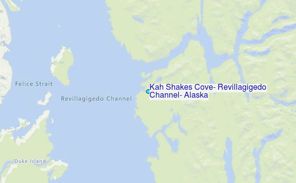 Kah Shakes Cove, Revillagigedo Channel, Alaska Tide Station Location Map