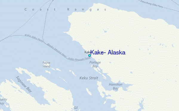 Kake, Alaska Tide Station Location Map