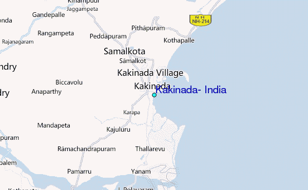 Kakinada, India Tide Station Location Map
