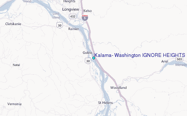 Kalama, Washington IGNORE HEIGHTS Tide Station Location Map
