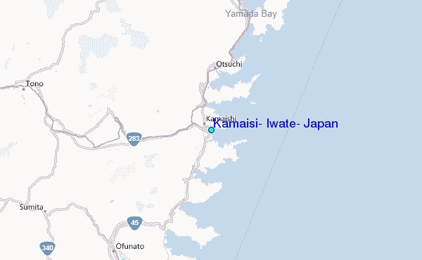 Kamaisi, Iwate, Japan Tide Station Location Map