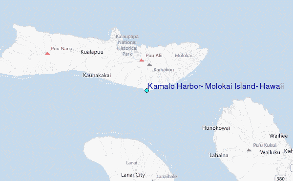 Kamalo Harbor, Molokai Island, Hawaii Tide Station Location Map