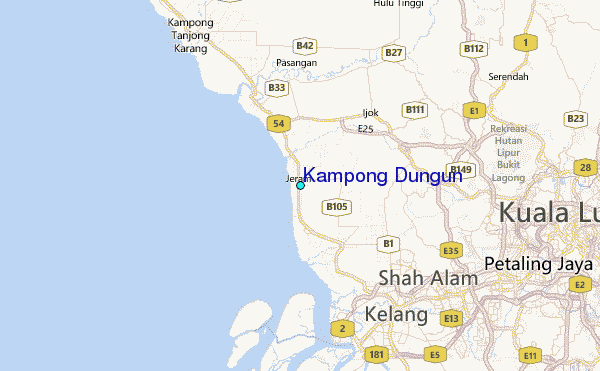 Kampong Dungun Tide Station Location Map