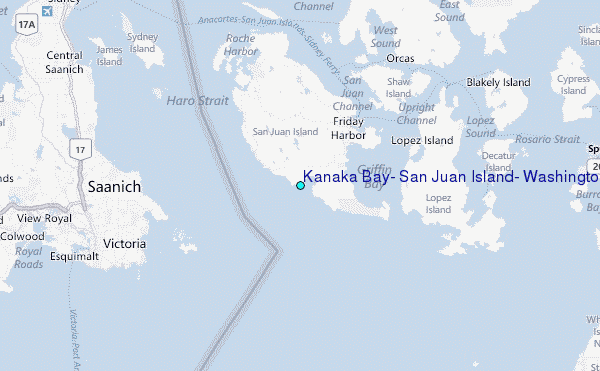 Kanaka Bay, San Juan Island, Washington Tide Station Location Map