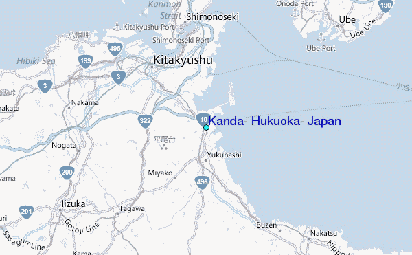 Kanda, Hukuoka, Japan Tide Station Location Map