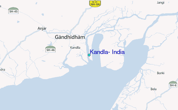 Kandla, India Tide Station Location Map