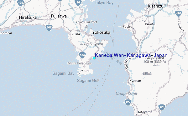 Kaneda Wan, Kanagawa, Japan Tide Station Location Map