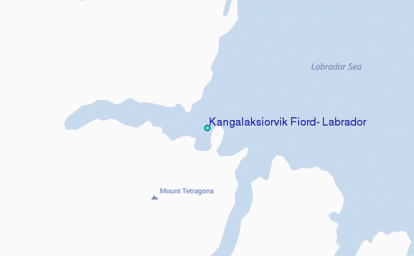 Kangalaksiorvik Fiord, Labrador Tide Station Location Map
