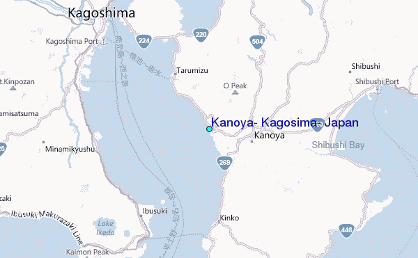 Kanoya, Kagosima, Japan Tide Station Location Map