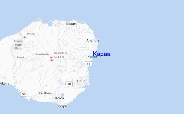 Kapaa Tide Station Location Map