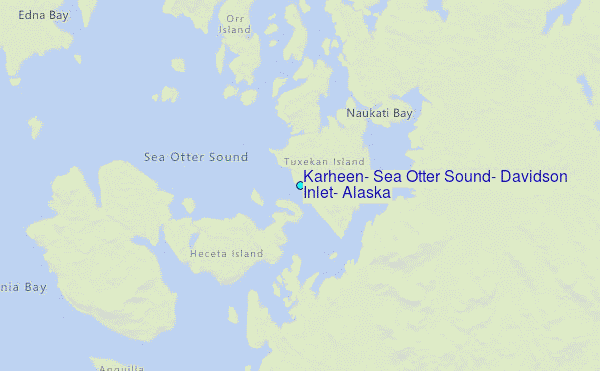 Karheen, Sea Otter Sound, Davidson Inlet, Alaska Tide Station Location Map