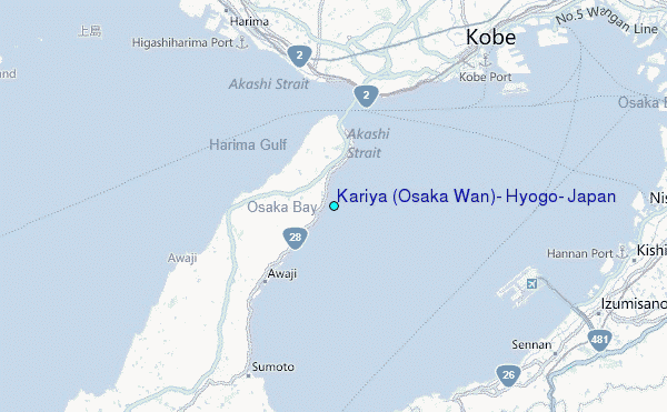Kariya (Osaka Wan), Hyogo, Japan Tide Station Location Map