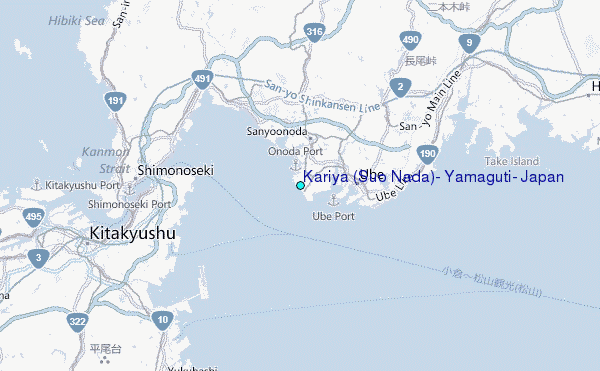 Kariya (Suo Nada), Yamaguti, Japan Tide Station Location Map