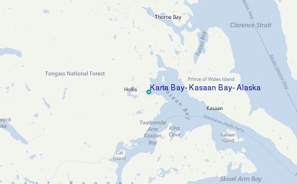 Karta Bay, Kasaan Bay, Alaska Tide Station Location Map
