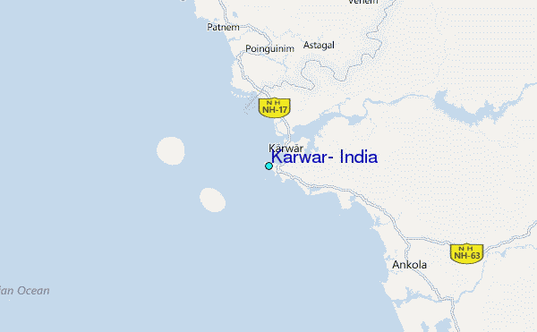 Karwar, India Tide Station Location Map
