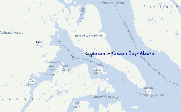 Kasaan, Kasaan Bay, Alaska Tide Station Location Map