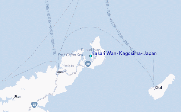 Kasari Wan, Kagosima, Japan Tide Station Location Map