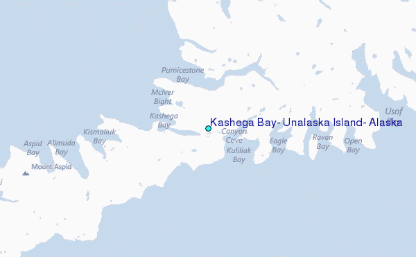 Kashega Bay, Unalaska Island, Alaska Tide Station Location Map