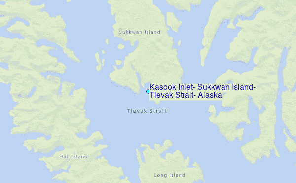 Kasook Inlet, Sukkwan Island, Tlevak Strait, Alaska Tide Station Location Map