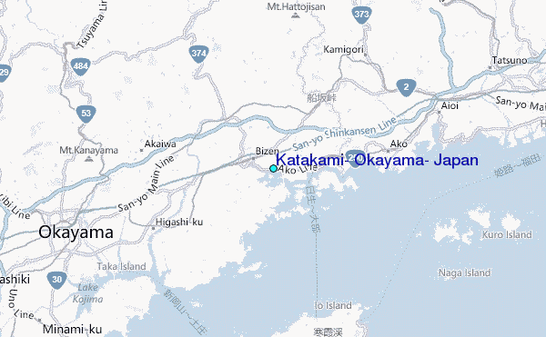 Katakami, Okayama, Japan Tide Station Location Map