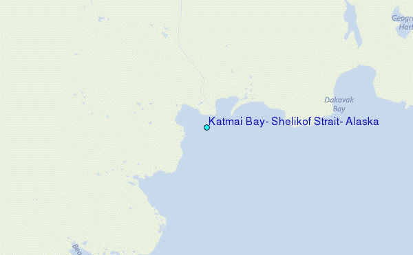 Katmai Bay, Shelikof Strait, Alaska Tide Station Location Map