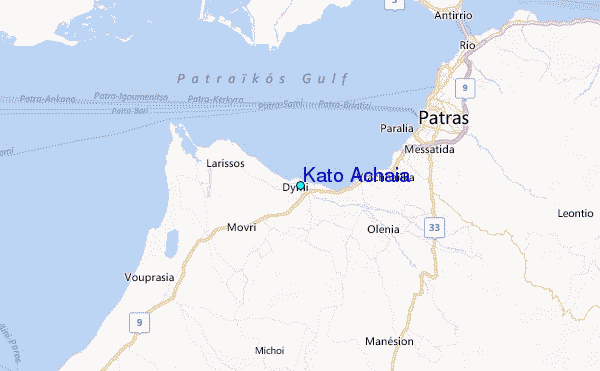 Kato Achaia Tide Station Location Map