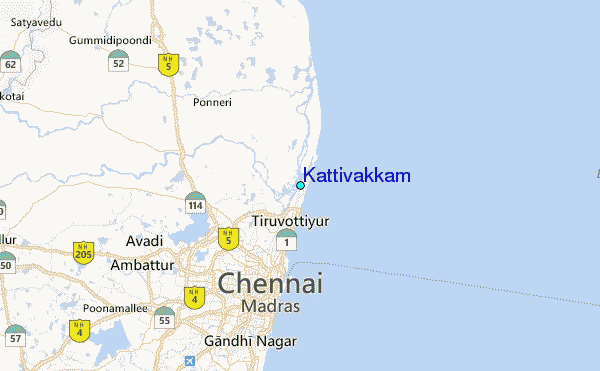 Kattivakkam Tide Station Location Map