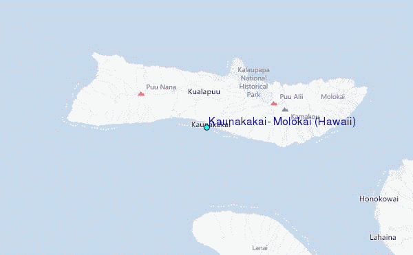 Kaunakakai, Molokai (Hawaii) Tide Station Location Map