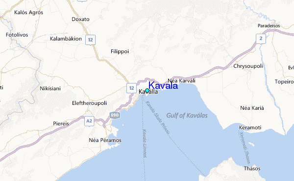 Kavala Tide Station Location Map