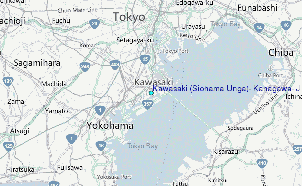 Kawasaki (Siohama Unga), Kanagawa, Japan Tide Station Location Map