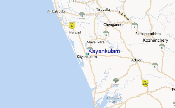 Kayankulam Tide Station Location Map