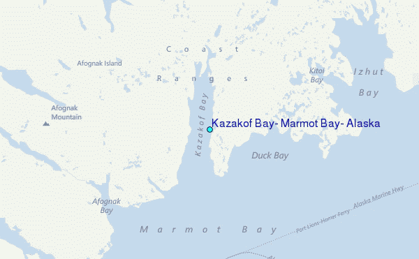 Kazakof Bay, Marmot Bay, Alaska Tide Station Location Map