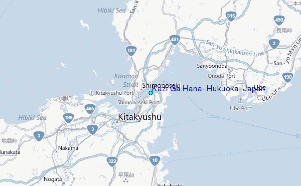 Kazi Ga Hana, Hukuoka, Japan Tide Station Location Map